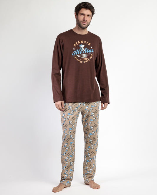 Pijama Manga Larga Varsity Squad para Hombre