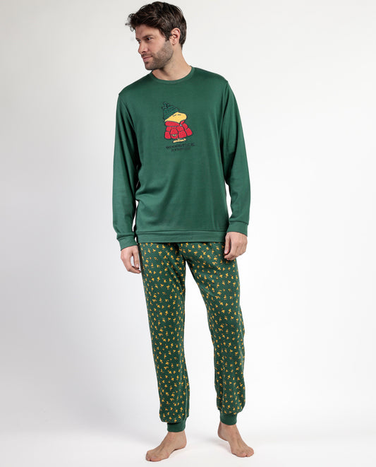 Pijama Manga Larga Classic Green para Hombre