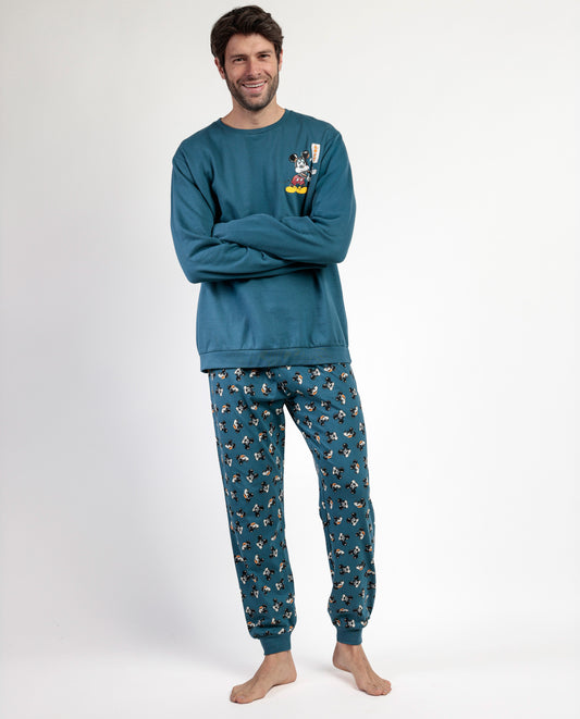 Pijama Manga Larga Felpa Lost Mickey para Hombre