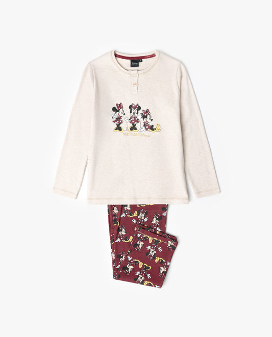 Pijama Manga Larga Tapeta Minnie Mouse para Niña