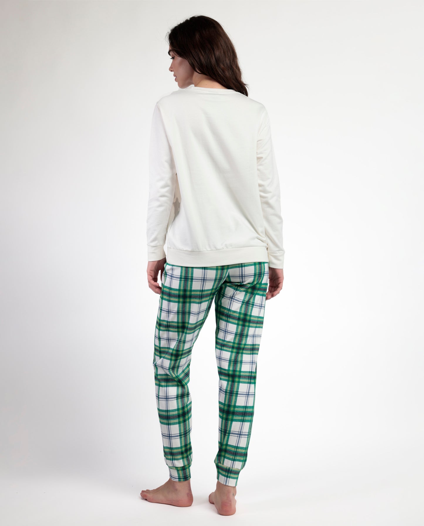 Women's Ski Mouse Plush Long Sleeve Pajamas