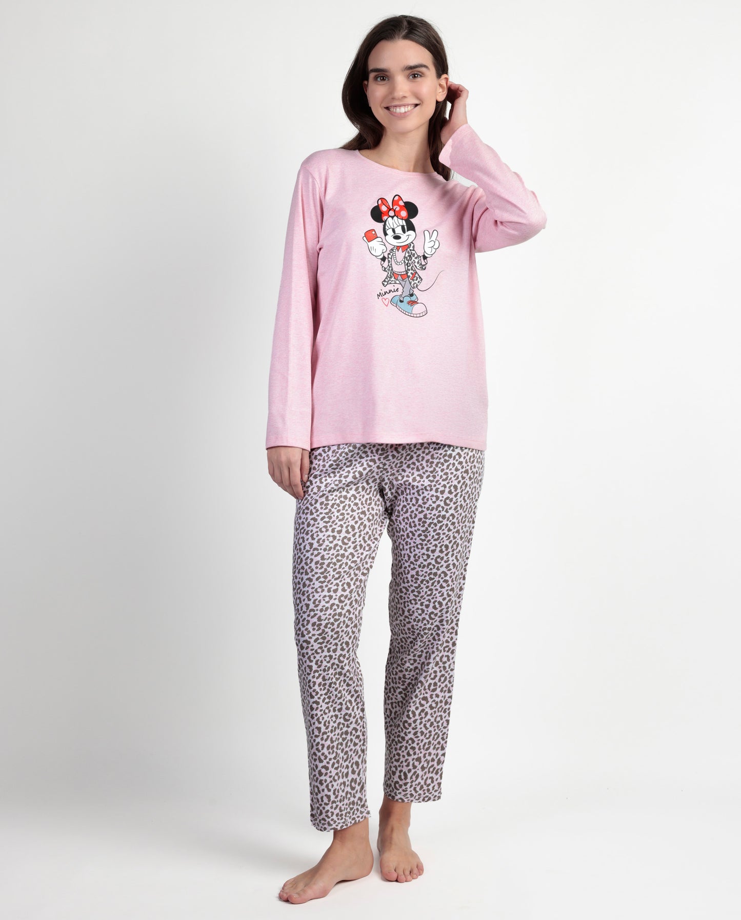 Pijama Manga Larga Minnie Skin para Mujer