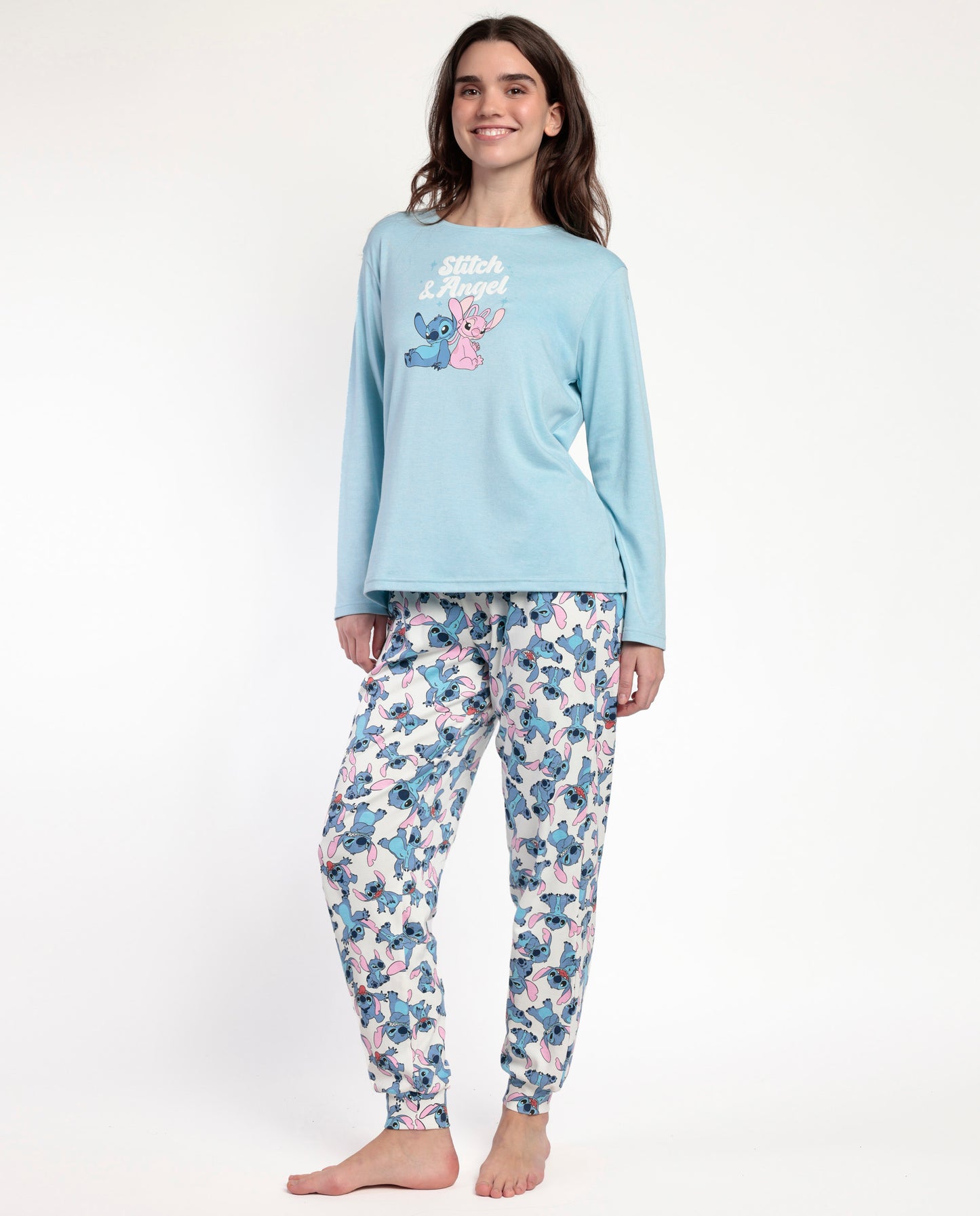 Pyjama à manches longues Stitch Angel pour femmes