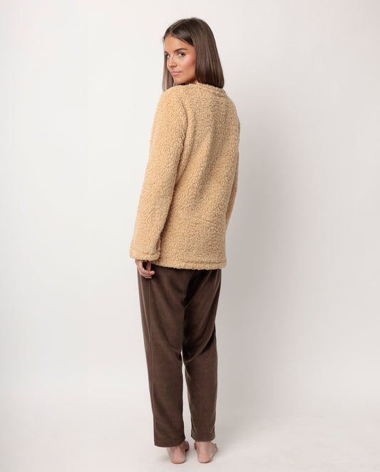 Pijama Manga Larga Calentito Reindeer para Mujer