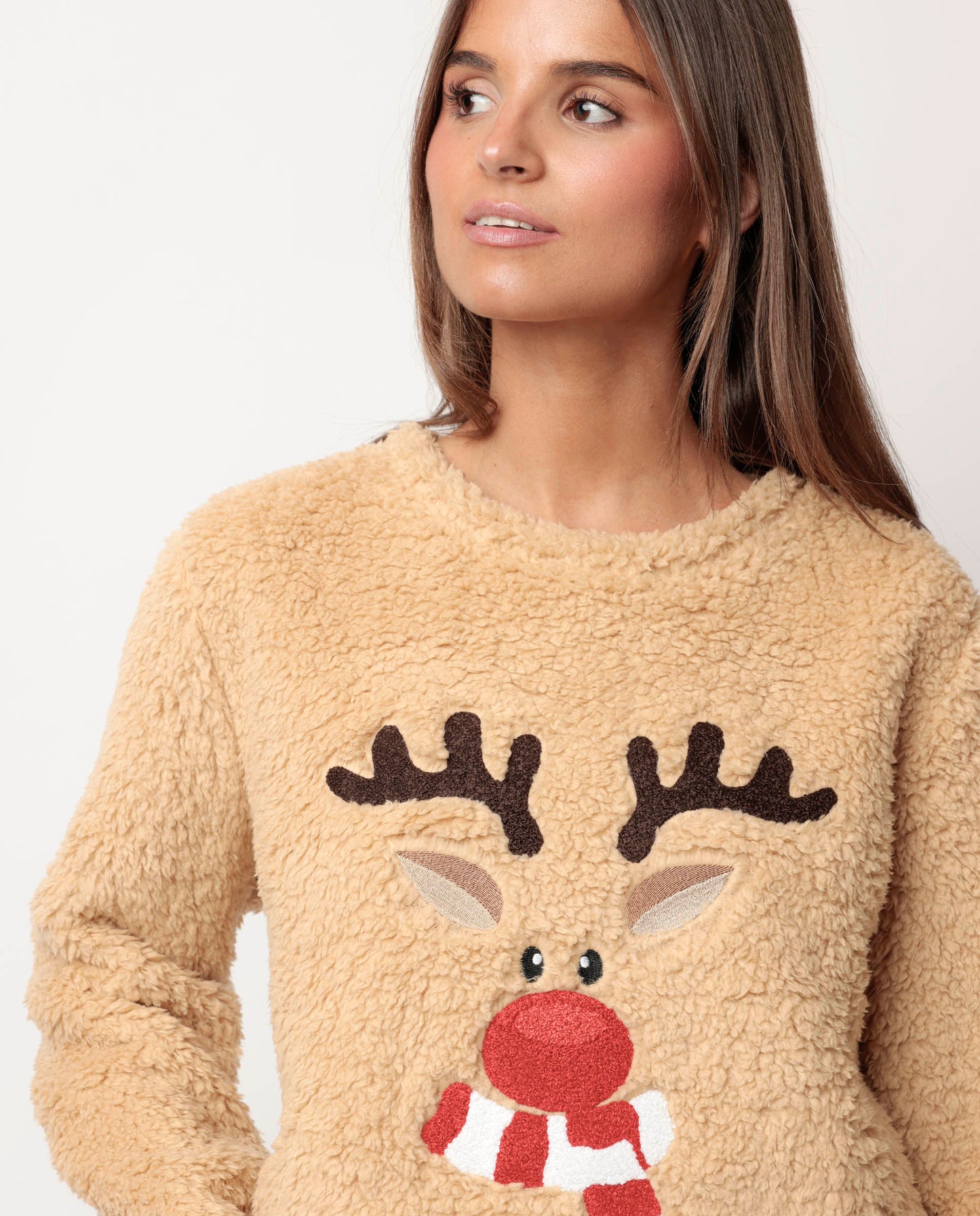 Pijama Manga Larga Calentito Reindeer para Mujer