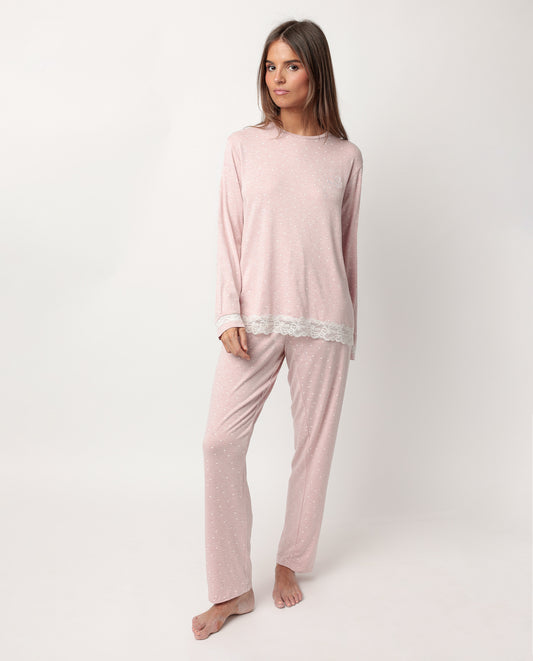 Pijama Manga Larga Hearts para Mujer