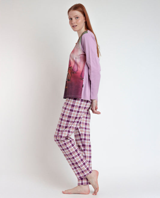 Pijama Manga Larga Estampado Be Kind To All Creatures para Mujer