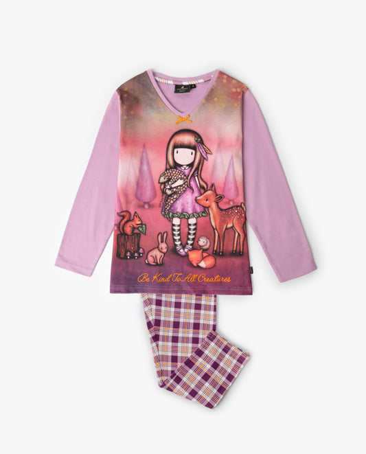 Pijama Manga Larga Estampado Be Kind To All Creatures para Niña