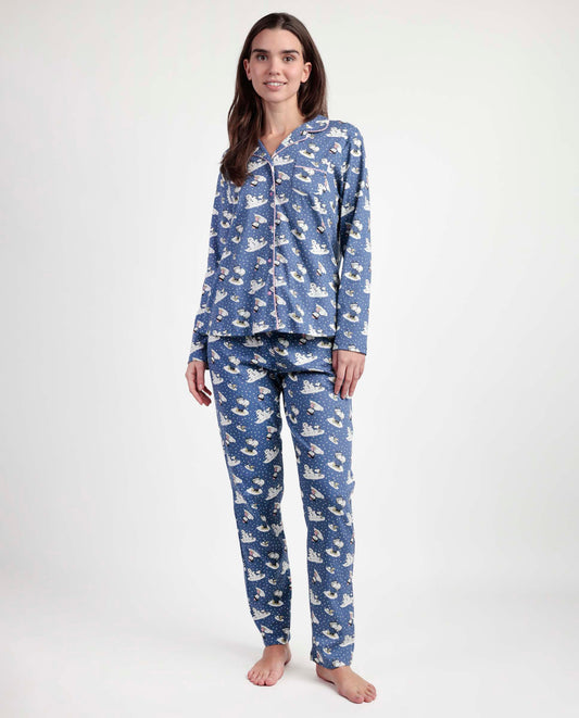 Pijama Manga Larga Abierto Snow Drift para Mujer