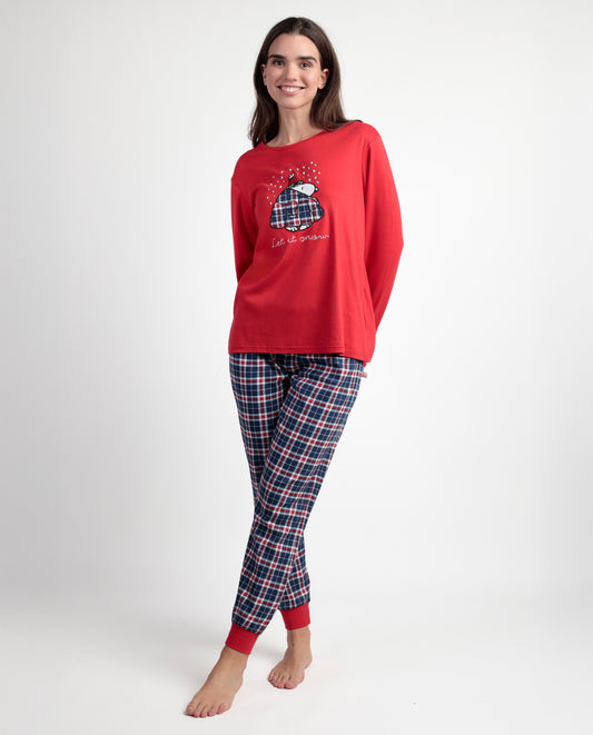 Pijama Manga Larga Let It Snow para Mujer