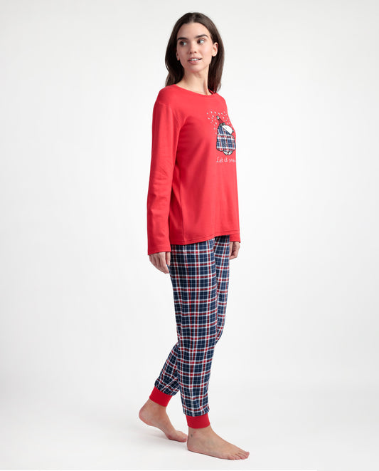 Pijama Manga Larga Let It Snow para Mujer