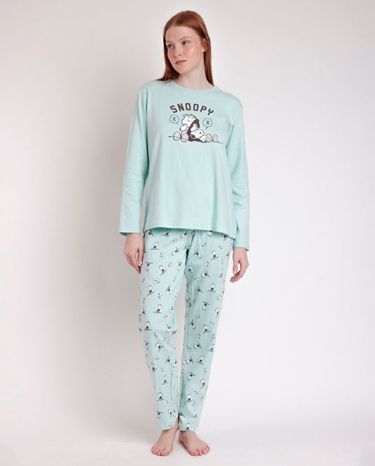 Pijama Manga Larga Sleep Society para Mujer