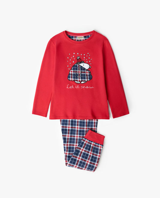 Pijama Manga Larga Let It Snow para Niña