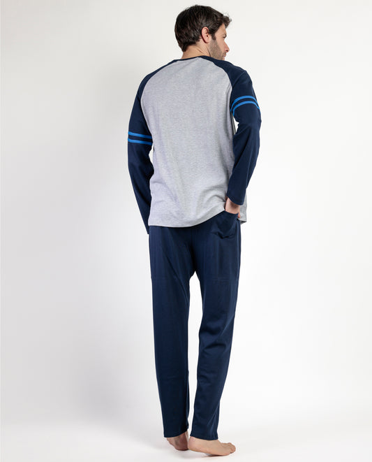 Pijama Manga Larga Blue Sport para Hombre