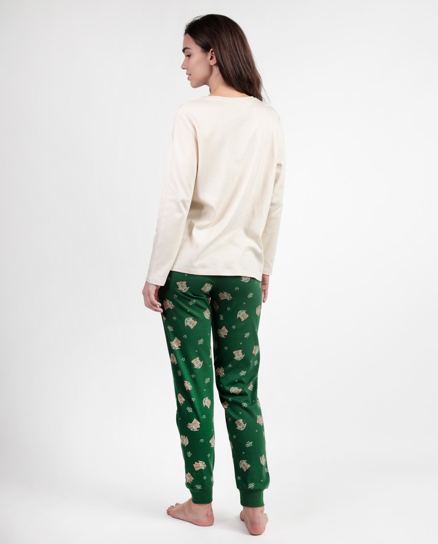 Pijama Manga Larga Grogu Cute para Mujer