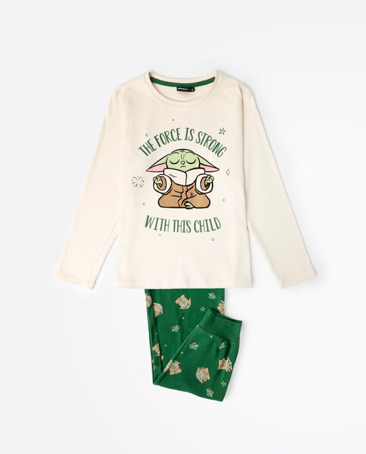 Pijama Manga Larga Grogu Cute para Niña