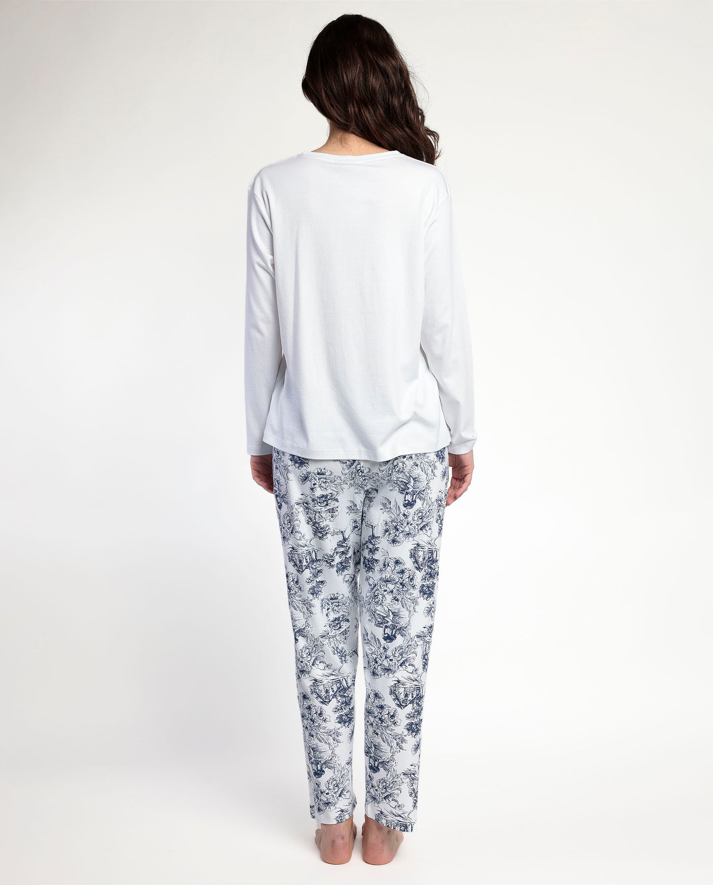 Pijama Manga Larga Toile De Jouy Azul para Mujer