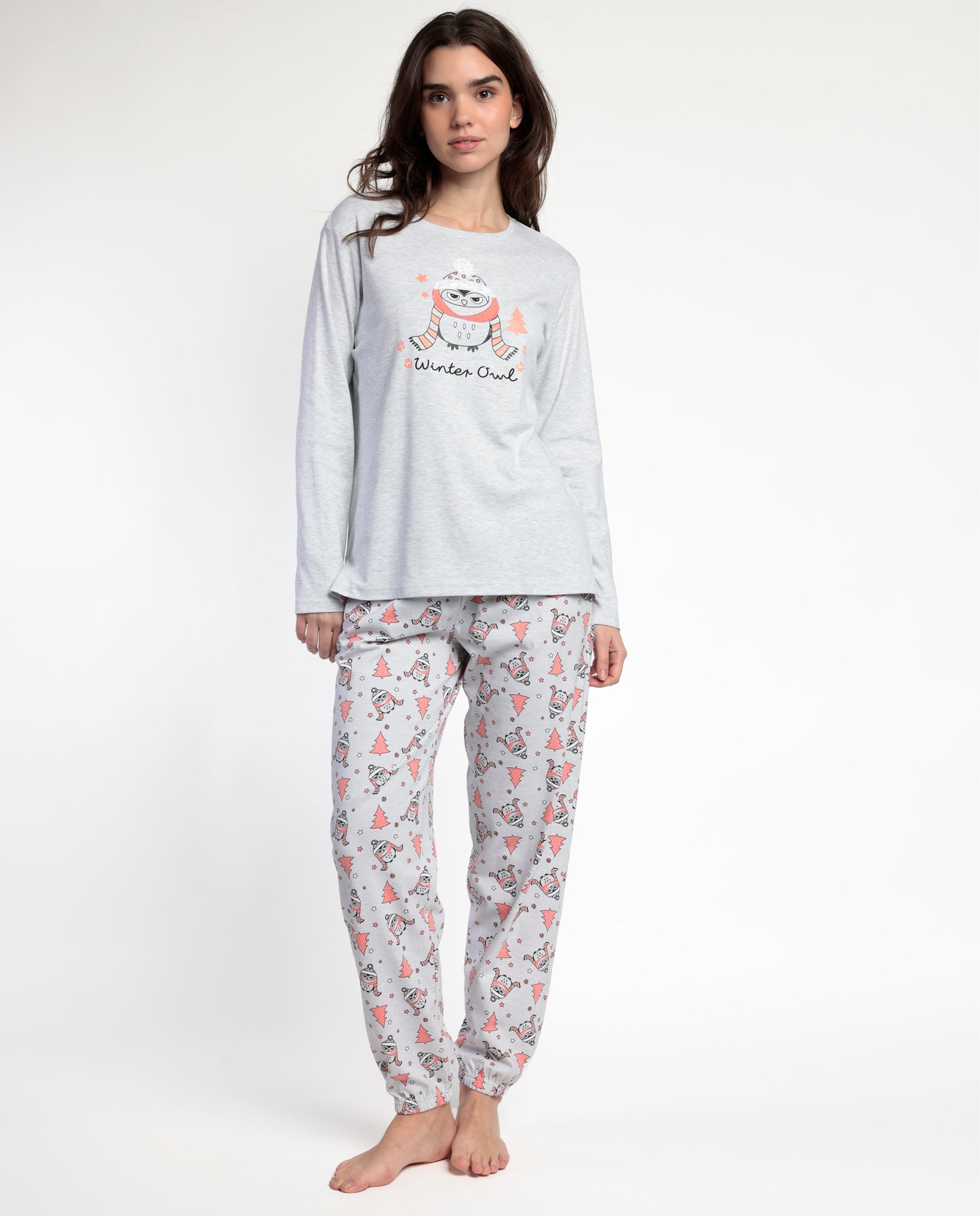 Pijama Manga Larga Winter Owl para Mujer