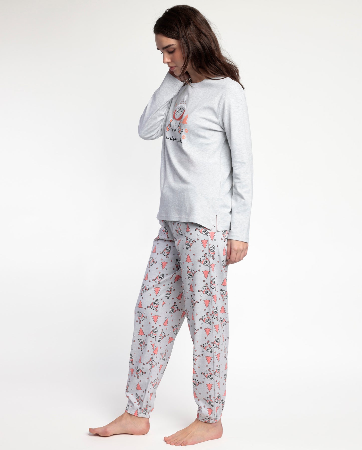 Pijama Manga Larga Winter Owl para Mujer
