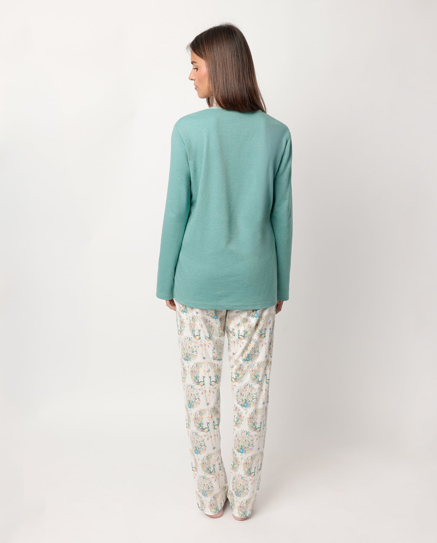 Pijama Manga Larga Tapeta Soft Peacock para Mujer