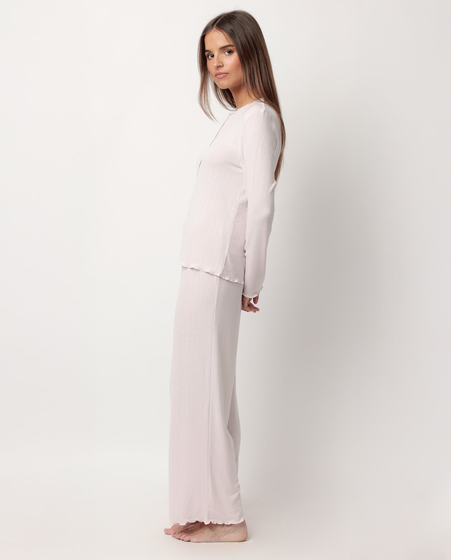 Pijama Manga Larga Tapeta Romantic Rosa para Mujer