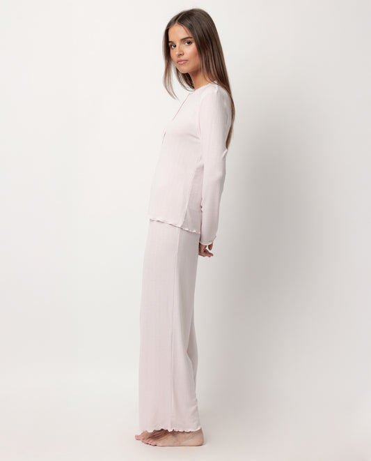 Pijama Manga Larga Tapeta Romantic Rosa para Mujer