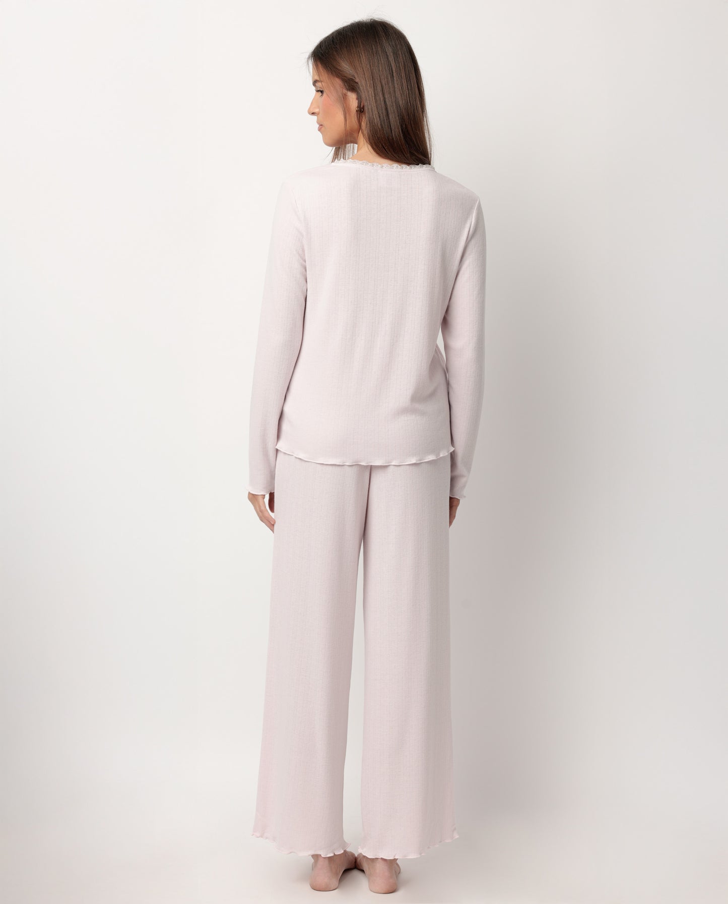 Pijama Manga Larga Tapeta Romantic Rosa para Mujer