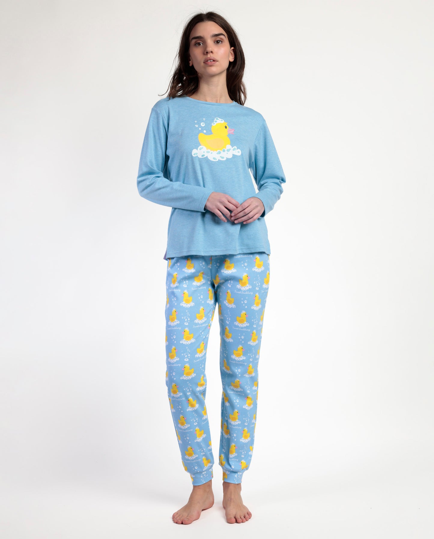 Pijama Azul Manga Larga Sweet Duckling para Mujer
