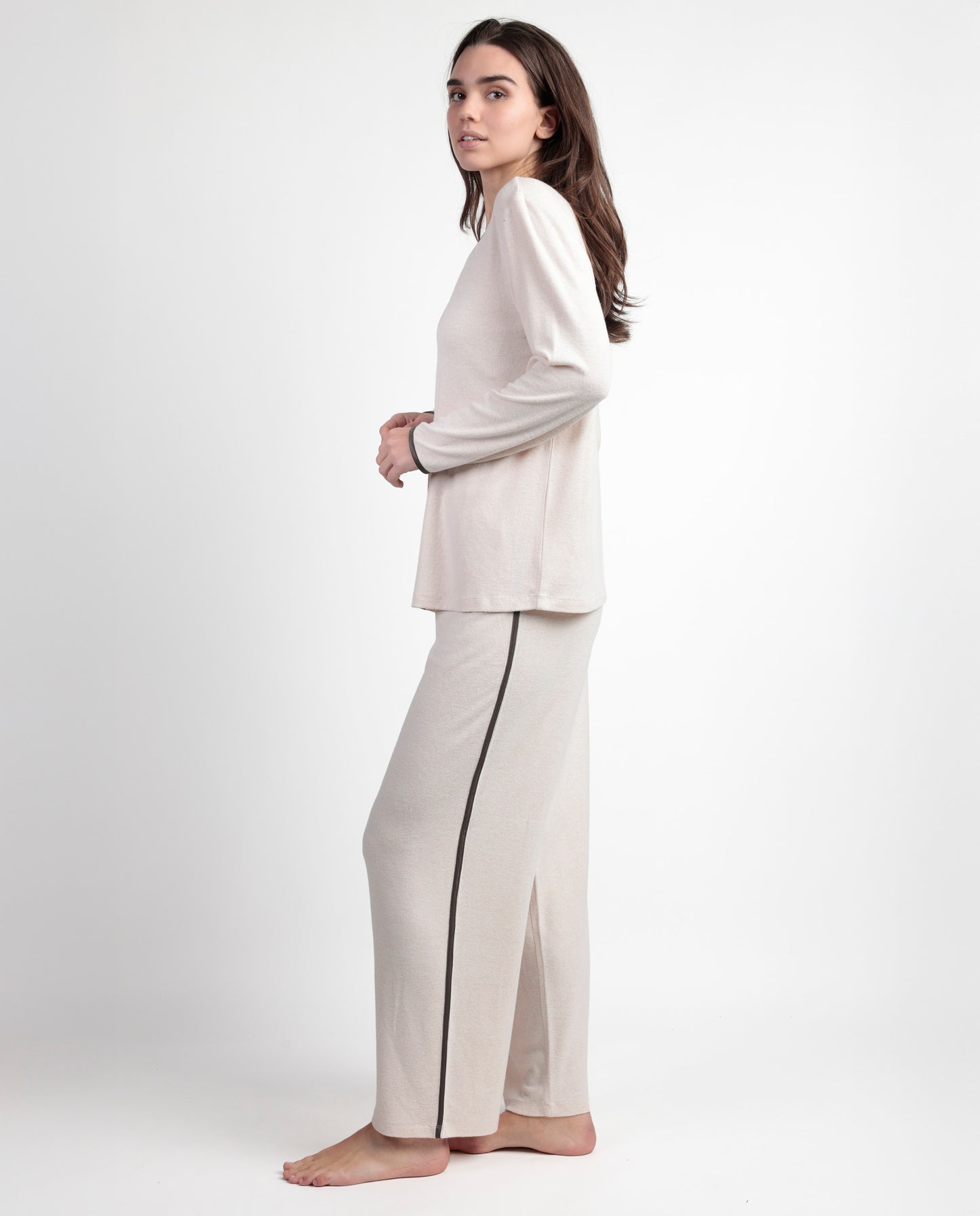 Pijama Manga Larga Pico Elegant At para Mujer