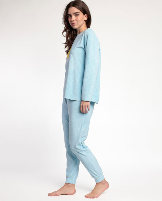 Pijama Manga Larga Terciopelo Sweet Duckling para Mujer