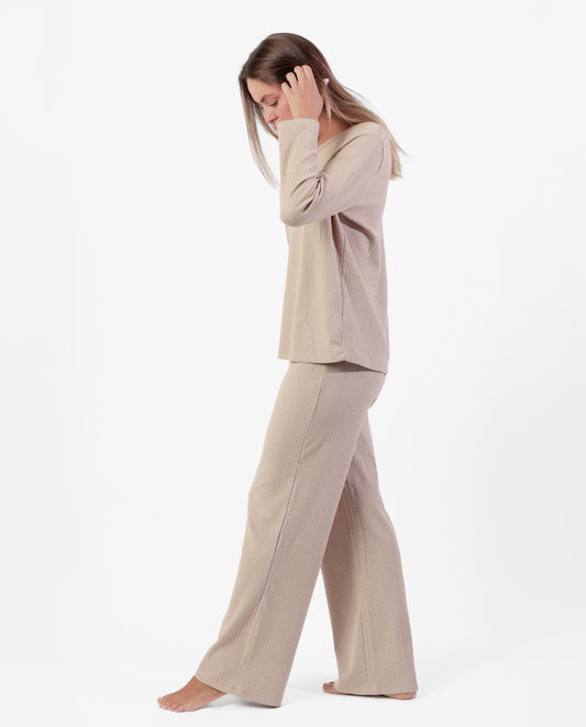 Pijama Manga Larga Tapeta Canalé Supersoft para Mujer