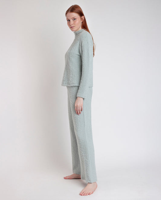 Pijama Manga Larga Furry Aqua para Mujer