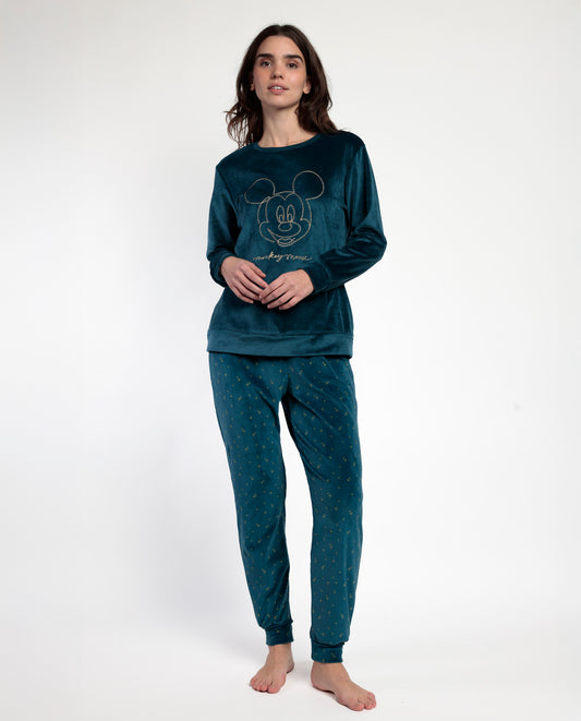 Pijama Manga Larga Terciopelo Cosmic Wheel para Mujer