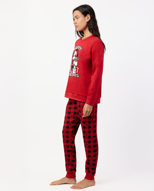 Pijama Manga Larga Mouse Holidays para Mujer