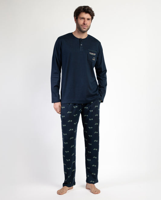 Pijama Manga Larga Tapeta Old School para Hombre