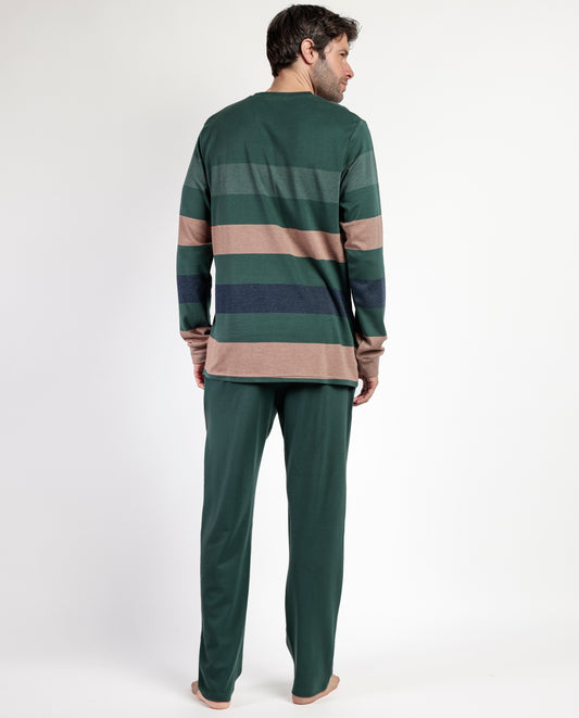 Pijama Manga Larga Rayas Wild Spirit para Hombre