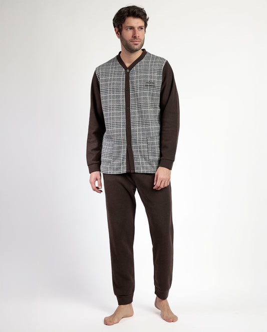 Pijama Manga Larga Abierto Americano para Hombre