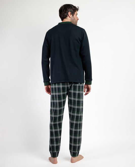 Pijama Manga Larga Abierto Smeraldo para Hombre