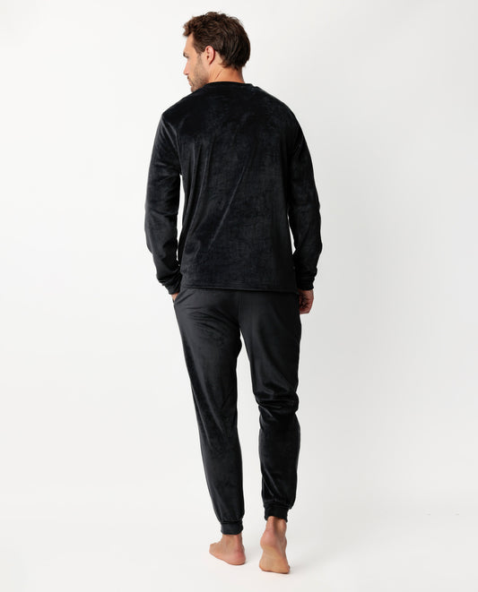 Pijama Manga Larga Terciopelo Velvet Stripe Hype para Hombre