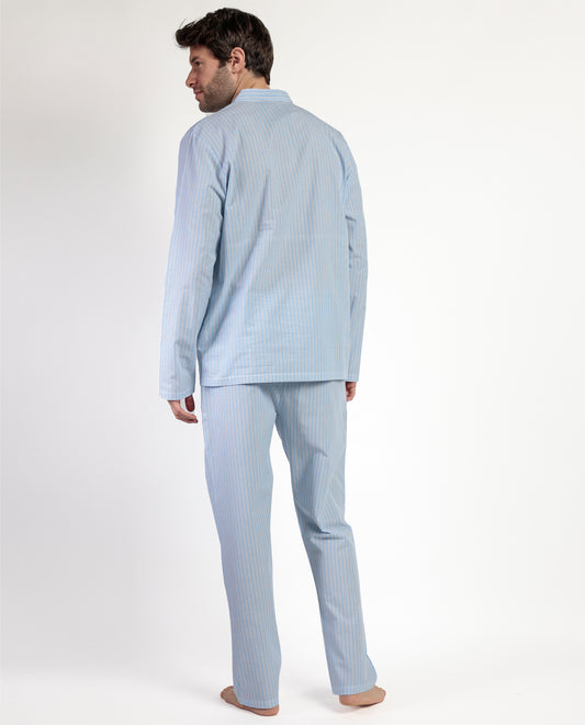 Pijama Manga Larga Abierto Popelín Home Compact para Hombre