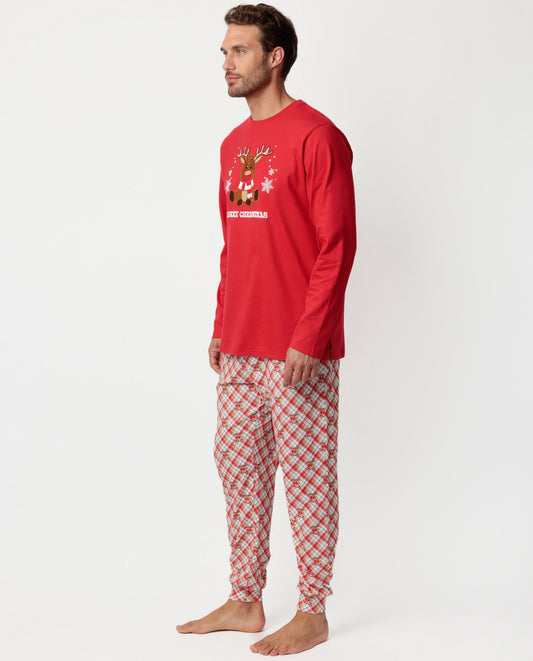 Pijama Manga Larga Reindeer para Hombre