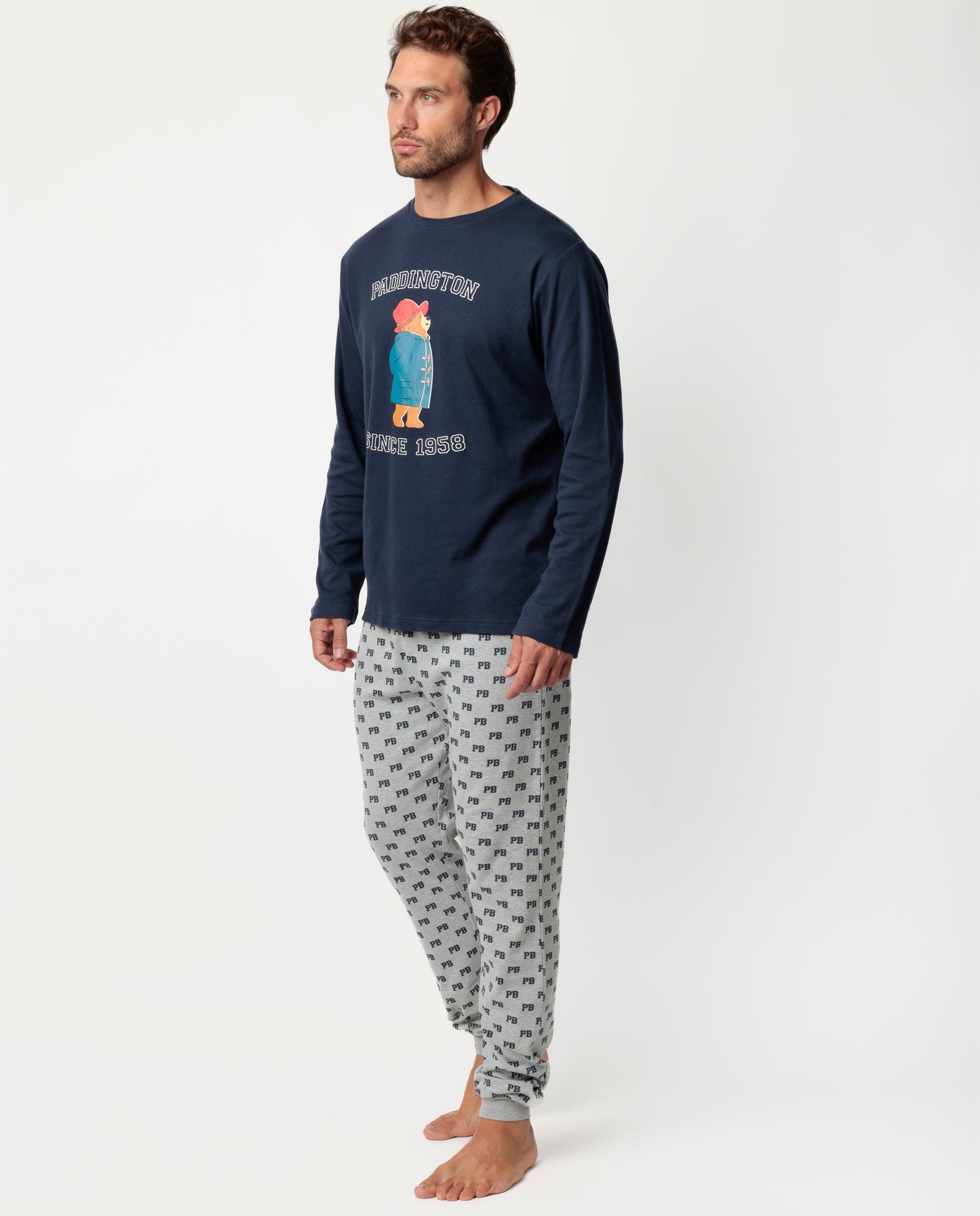 Pijama Manga Larga Varsity para Hombre