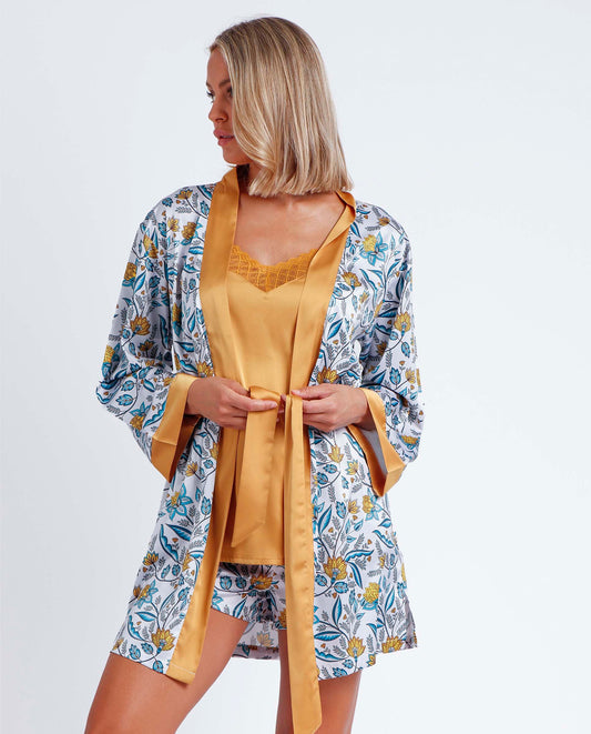 Bata Manga Larga Bright Jardin para Mujer