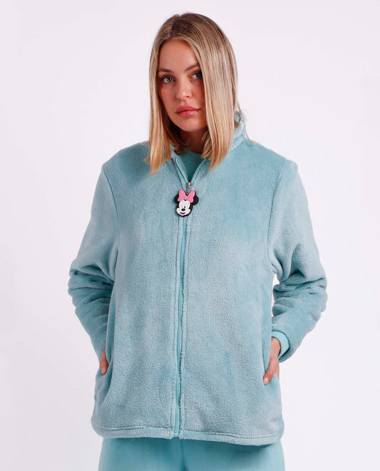 Bata Manga Larga Calentita All Over Minnie para Mujer