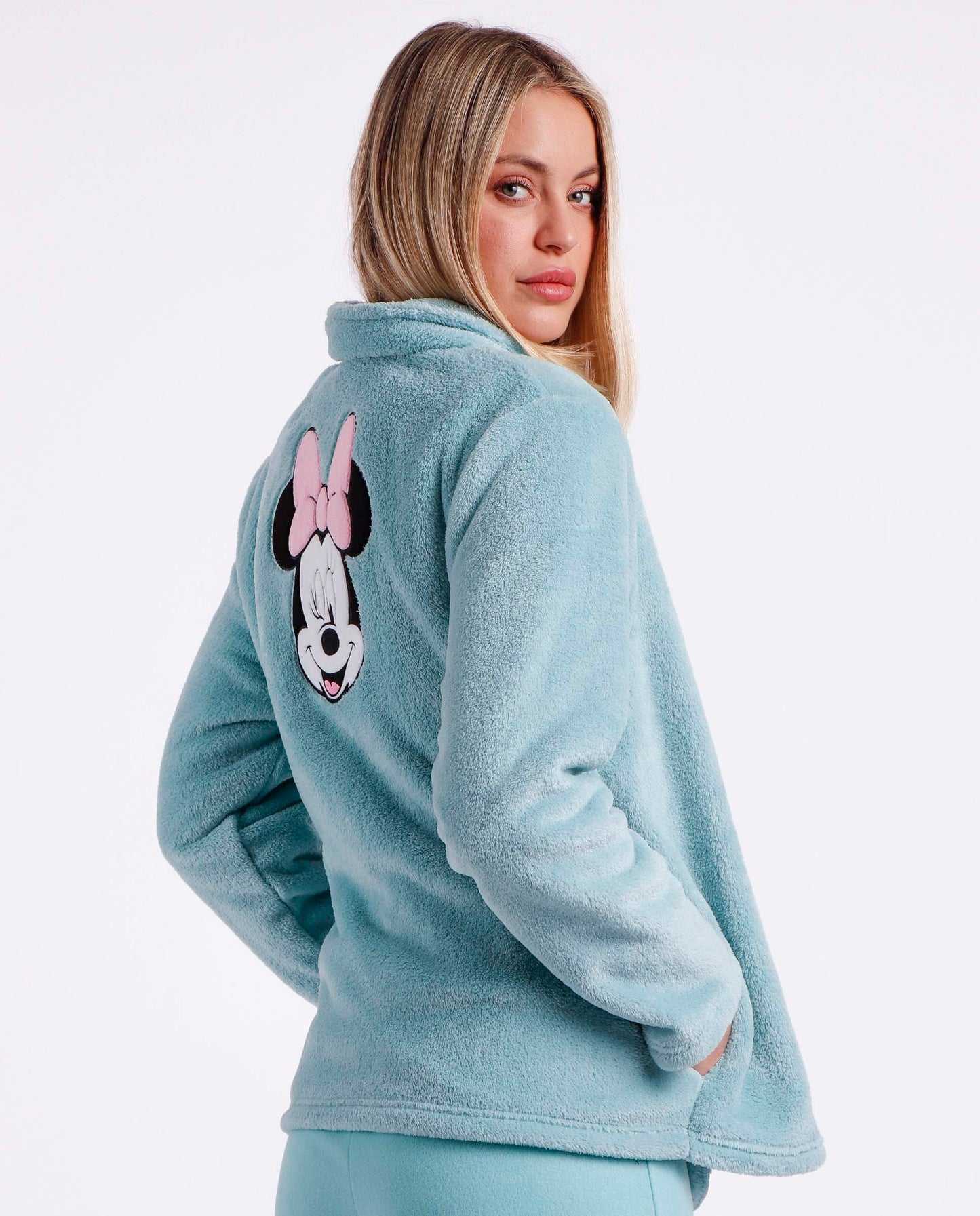 Bata Manga Larga Calentita All Over Minnie para Mujer