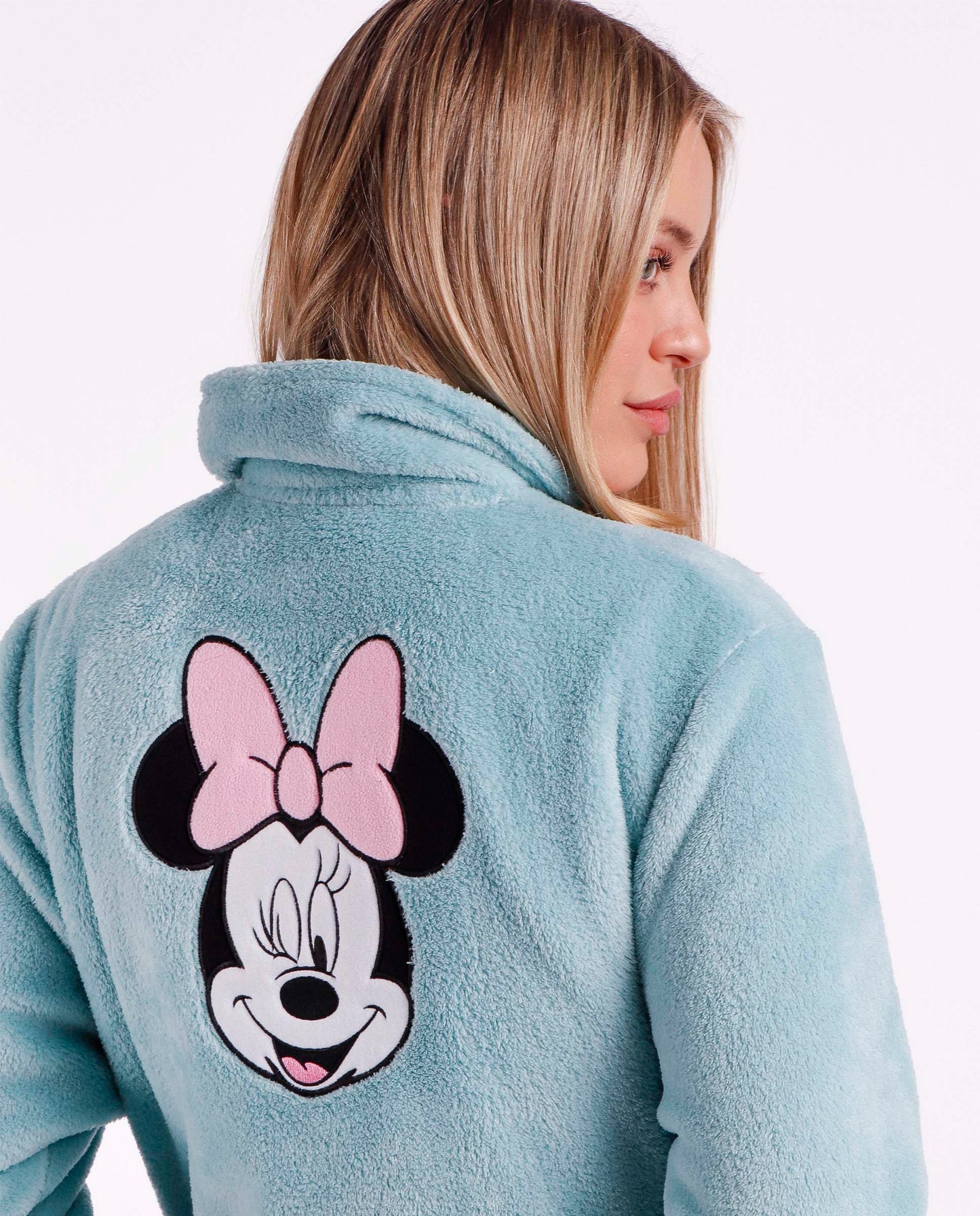 Bata Manga Larga Calentita All Over Minnie para Mujer