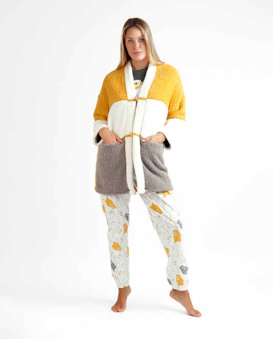 Bata Parches Manga Larga Calentita Warm Hugs para Mujer