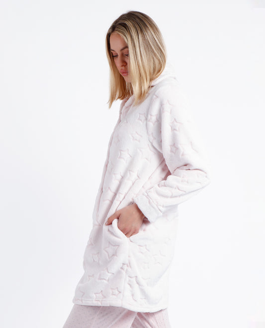 Bata Manga Larga Calentita Goodnight para Mujer Rosa