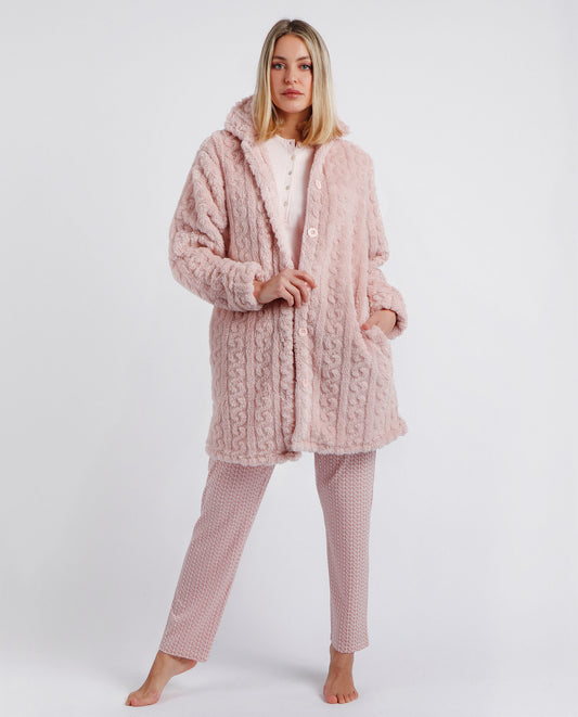 Bata Manga Larga Calentita Chains Petalo para Mujer