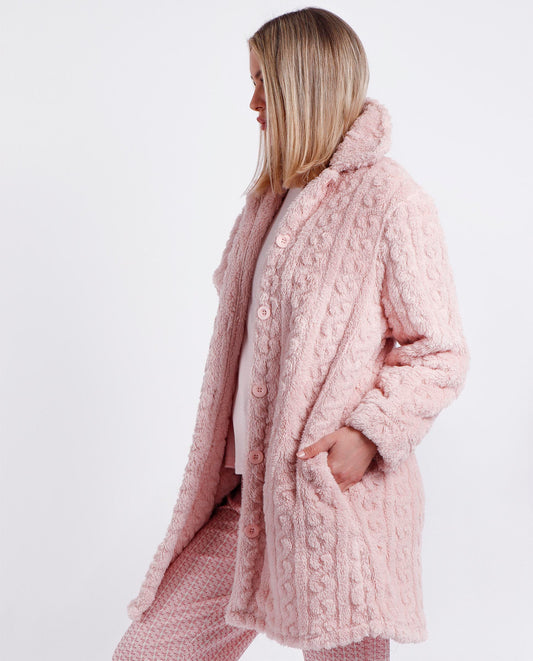 Bata Manga Larga Calentita Chains Petalo para Mujer